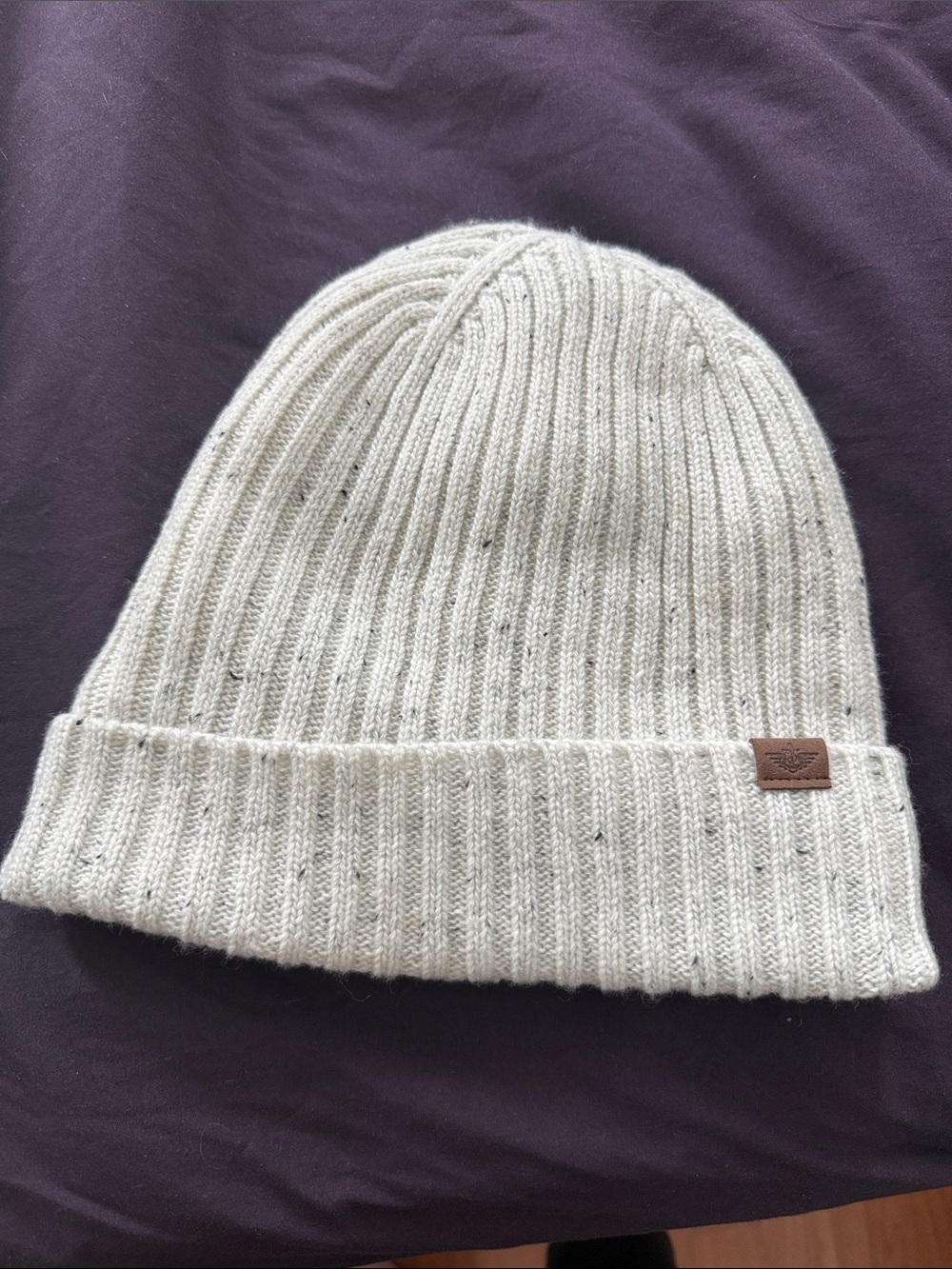 Dockers Cream Knit Cuffed Beanie Hat